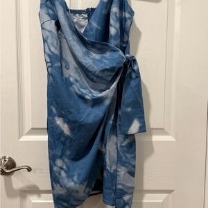 SHEIN Blue Tie-Dye Mini Dress